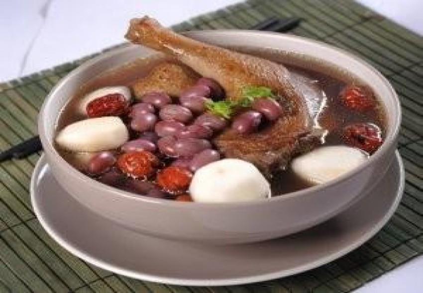 Thịt vịt với đậu đỏ 