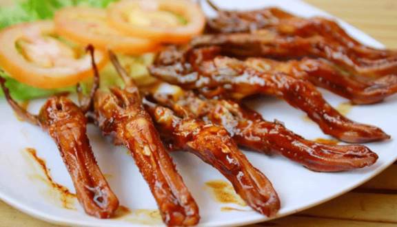 Lưỡi vịt nướng tẩm bột